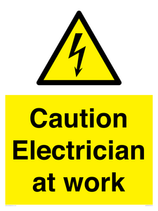 Caution Electrician at work